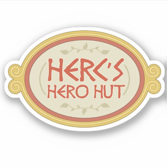 Herc's Hero Hut Sticker (Front)
