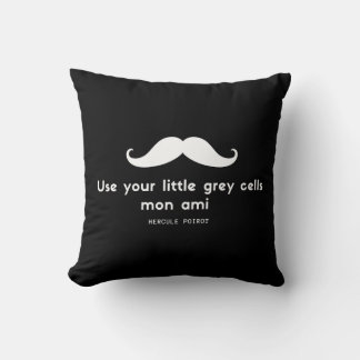 Hercule poirot (white) throw pillow