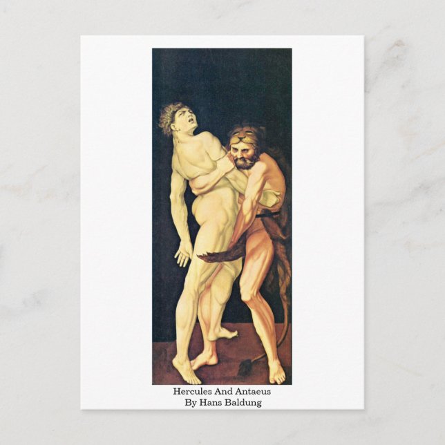 Hercules And Antaeus By Hans Baldung Postcard (Front)