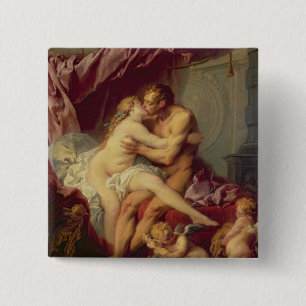 Hercules and Omphale 2 Inch Square Button