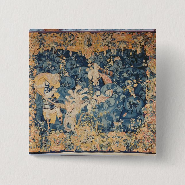 Hercules and the Lernaean Hydra 2 Inch Square Button (Front)