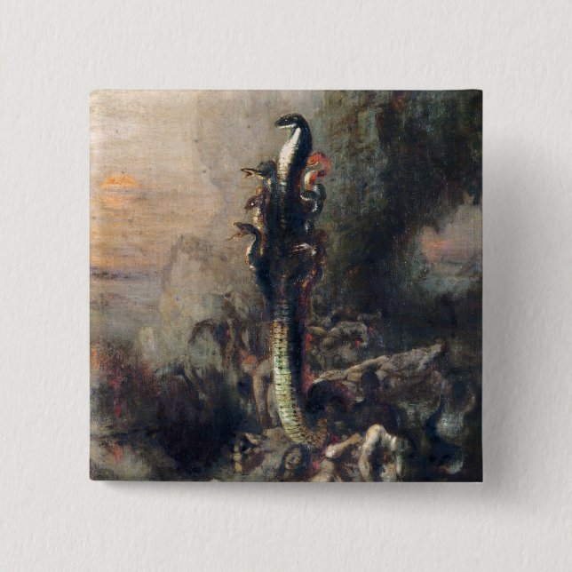 Hercules and the Lernaean Hydra 2 Inch Square Button (Front)
