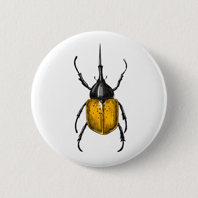Hercules beetle 2 inch round button (Front)