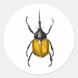 Hercules beetle classic round sticker