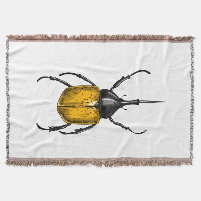 Hercules beetle throw blanket (Front)