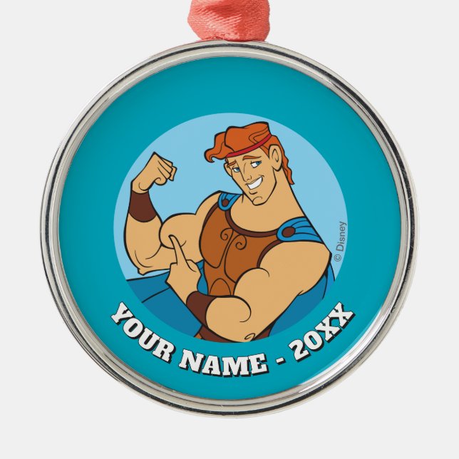 Hercules Bicep Flex Metal Ornament (Front)