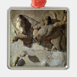 Hercules Fighting the Cretan Bull, one of a series Metal Ornament