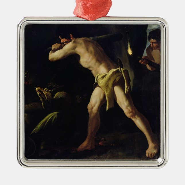 Hercules Fighting with the Lernaean Hydra Metal Ornament (Front)