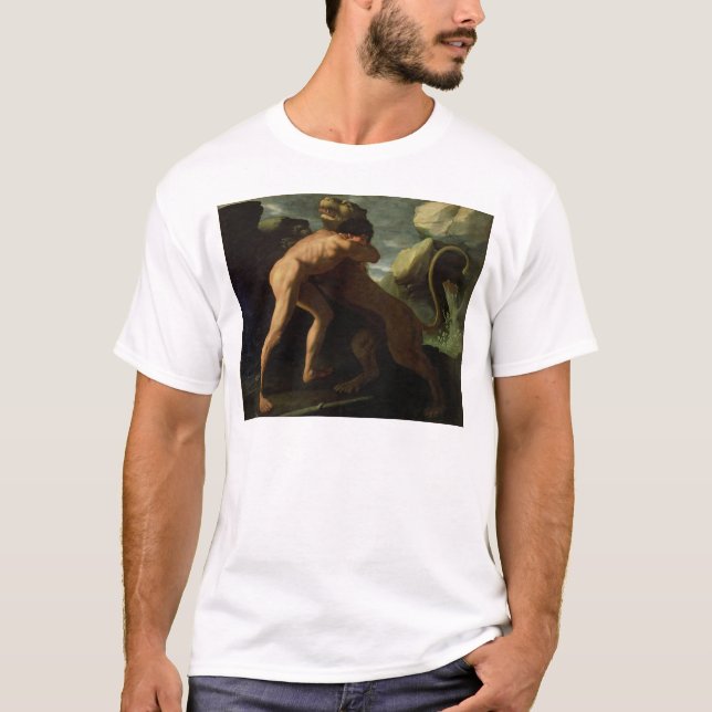 Hercules Fighting with the Nemean Lion T-Shirt (Front)