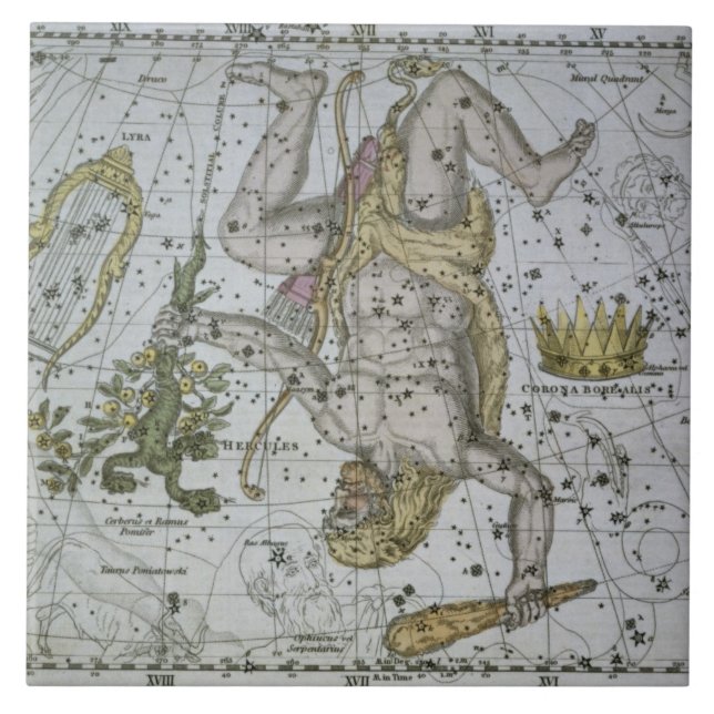 Hercules, from 'A Celestial Atlas', pub. in 1822 ( Tile (Front)
