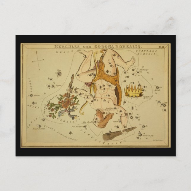 Hercules (Heracles) and Corona Borealis Postcard (Front)