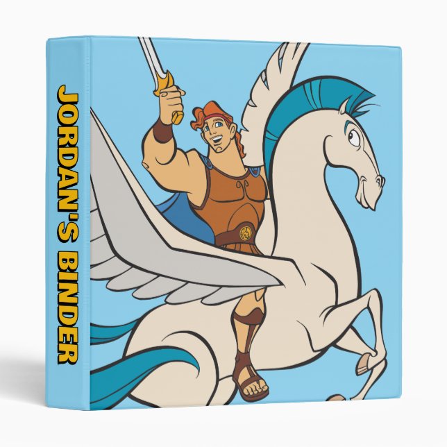 Hercules Riding Pegasus 3 Ring Binder (Front/Spine)