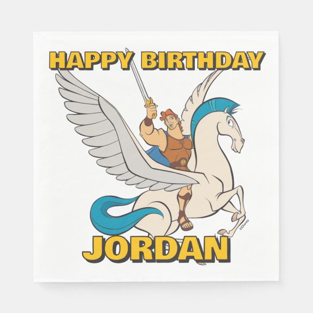 Hercules Riding Pegasus Napkins (Front)