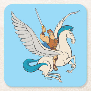 Hercules Riding Pegasus Square Paper Coaster