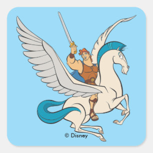 Hercules Riding Pegasus Square Sticker