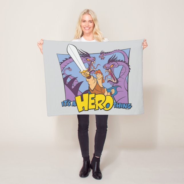 Hercules vs Hydra - It's a HERO Thing Fleece Blank (In Situ)