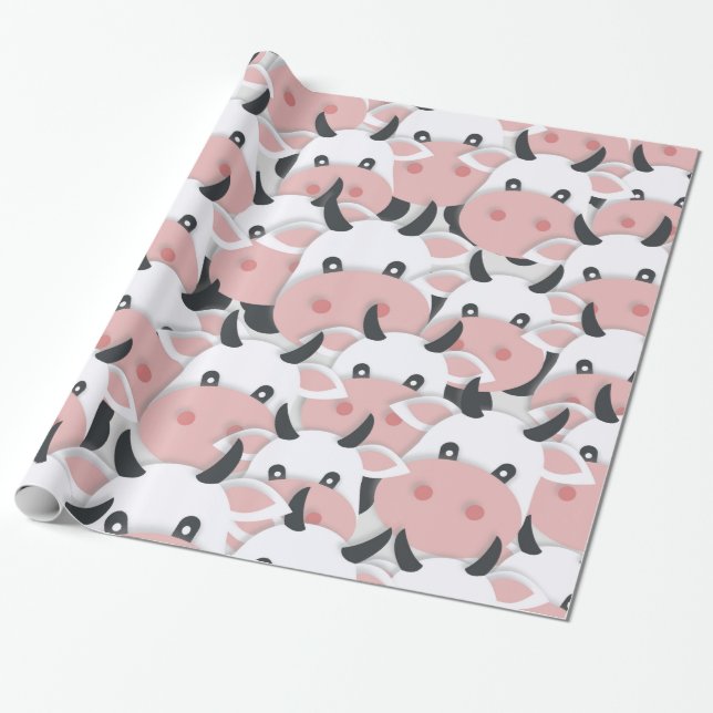 Herd of Cows Wrapping Paper (Unrolled)