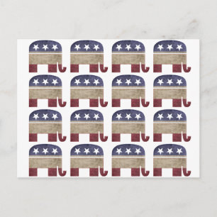 Herd of Elephants GOP Republican Political Postcard