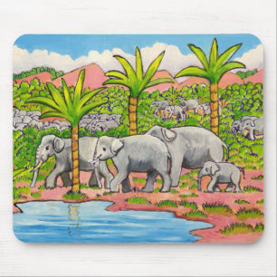 Herd of Elephants Mouse Pad