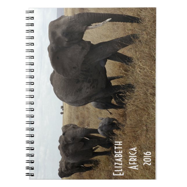 Herd of Elephants walking Notebook (Front)