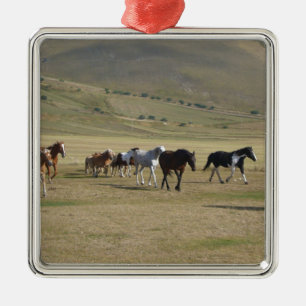 Herd of Horses Metal Ornament