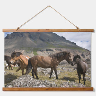 Herd Of Horses, Near Hofn, Iceland Hanging Tapestry
