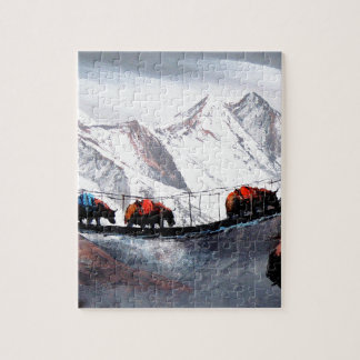 Herd Of Mountain Yaks Himalaya Jigsaw Puzzle
