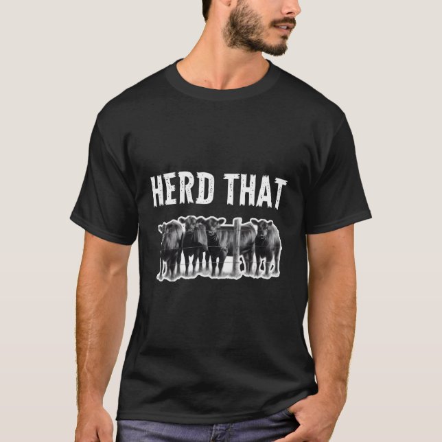 Herd T Black Angus Cow T-Shirt (Front)