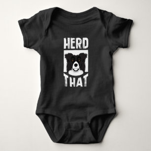 Herd That Border Collie Gift Animal Lover Dog Baby Bodysuit