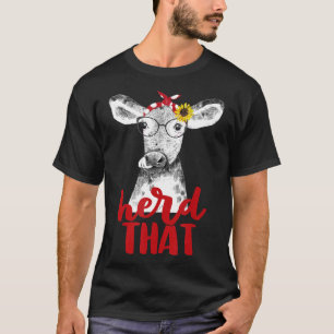 Herd That Cow Farmer Red Bandanna Girls Women T-Shirt