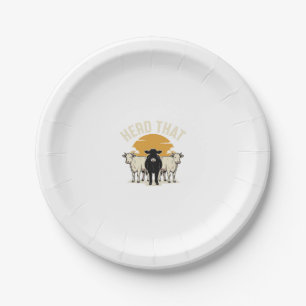 Herd That Funny Cow Vintage Engraving Design Paper Plate