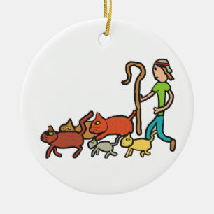 Herding Cats Ceramic Ornament