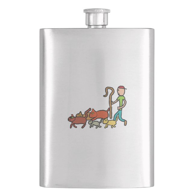 Herding Cats Hip Flask (Front)