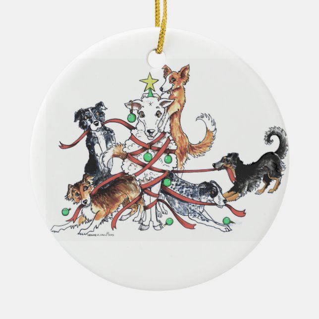 Herding dog Christmas ornament (Front)