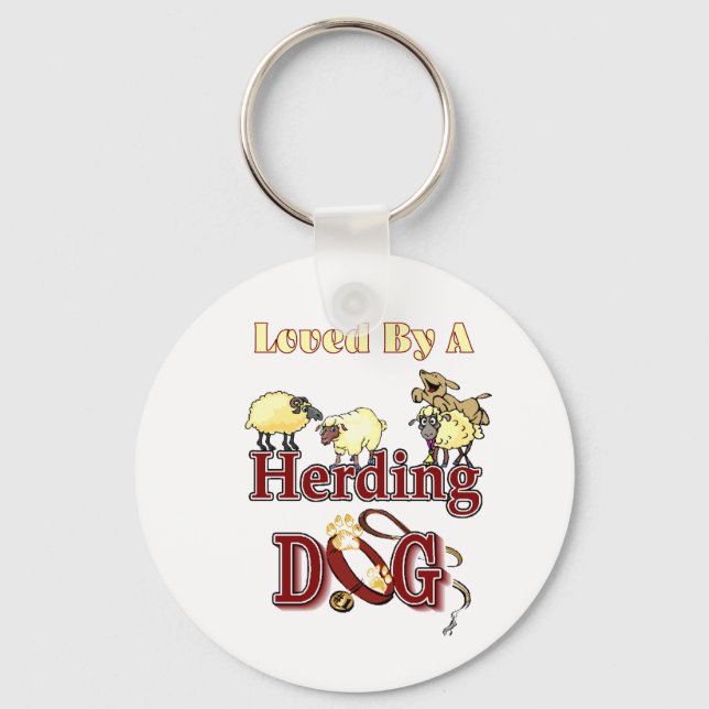 Herding Dog Owners Gifts Keychain (Front)