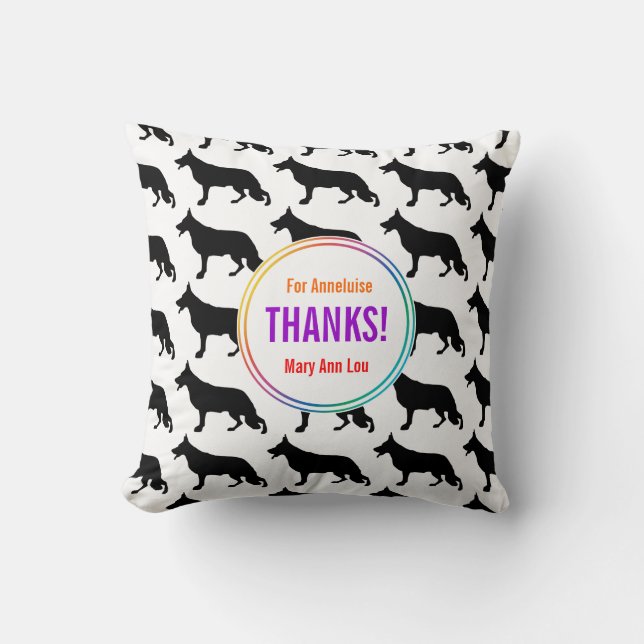 Herding Shepherd Dog pattern Throw Pillow (Front)