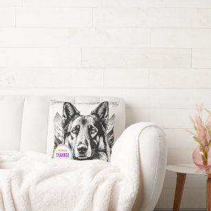 Herding Shepherd Dog pattern Throw Pillow