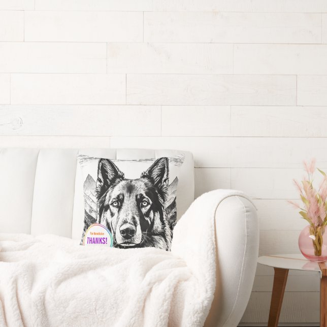 Herding Shepherd Dog pattern Throw Pillow (Couch)