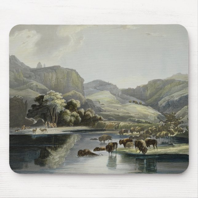 Herds of Bison and Elk on the Upper Missouri, plat Mouse Pad (Front)