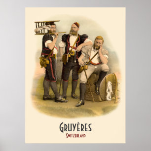 Herdsmen alpin de Gruyeres, Suisse Poster