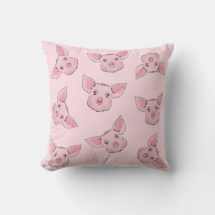 Here a piggy, there a piggy, everywhere a piggy throw pillow