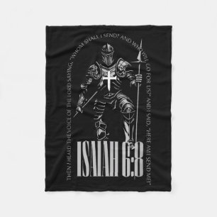 Here Am Send Isaiah 6 8 Crusader Knights Templar Fleece Blanket