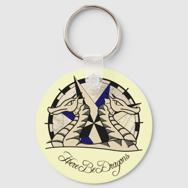 Here Be Dragons - Keyring (Front)