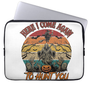 Here Come Again Grim Reaper Halloween Pumpkin_1 Laptop Sleeve