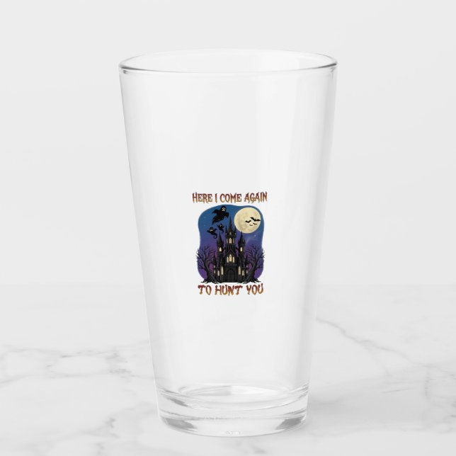 Here Come Again Haunted Castle Ghosts Moon Glass (Front)
