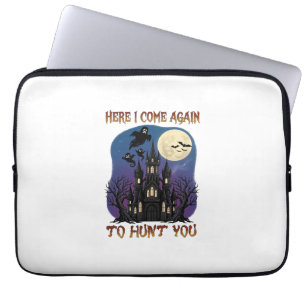 Here Come Again Haunted Castle Ghosts Moon Laptop Sleeve