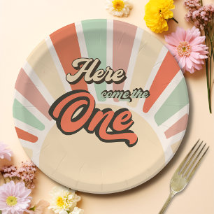 Here Come The One Sunshine Retro Birthday Party  Paper Plate