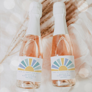 Here Come The Son Sunshine Baby Shower Favours Sparkling Wine Label