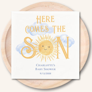 Here Come The Son Sunshine Baby Shower  Napkin