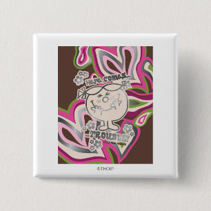 Here Come Trouble Neon Background 2 Inch Square Button